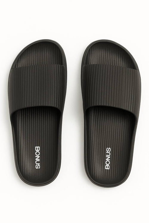 Black AirLite Sports Slippers for Men | Stylish Comfort Wear | Daily Use slipper